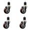 Service Caster 3.5'' SS Maroon Poly Wheel Swivel 1-7/8'' Expanding Stem Caster Set, 4PK SCC-SSEX20S3514-PPUB-MRN-178-4 - alternate 1